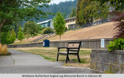 Wishbone Rutherford Angled Leg Memorial Bench in Gibsons BC